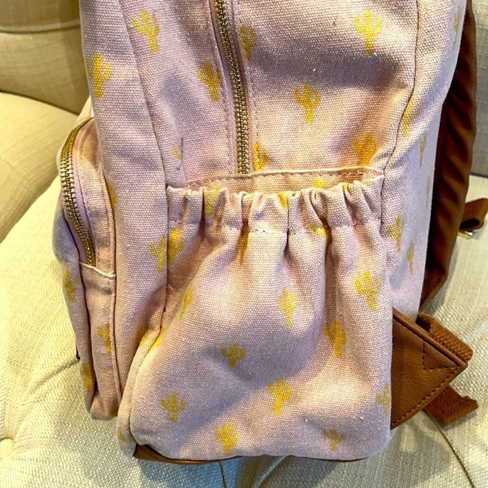 Madden Girl Pink Backpack w/Gold Cactus Design